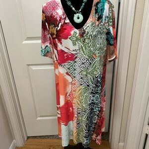 Chicos boutique summer knit dress, size 3 in VGUC.